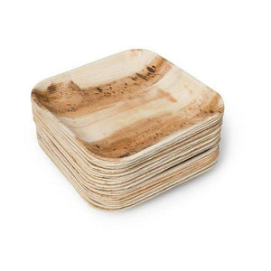 Open image in slideshow, Palm Leaf Square Plates 9&quot; Inch (Set of 100/50/25)
