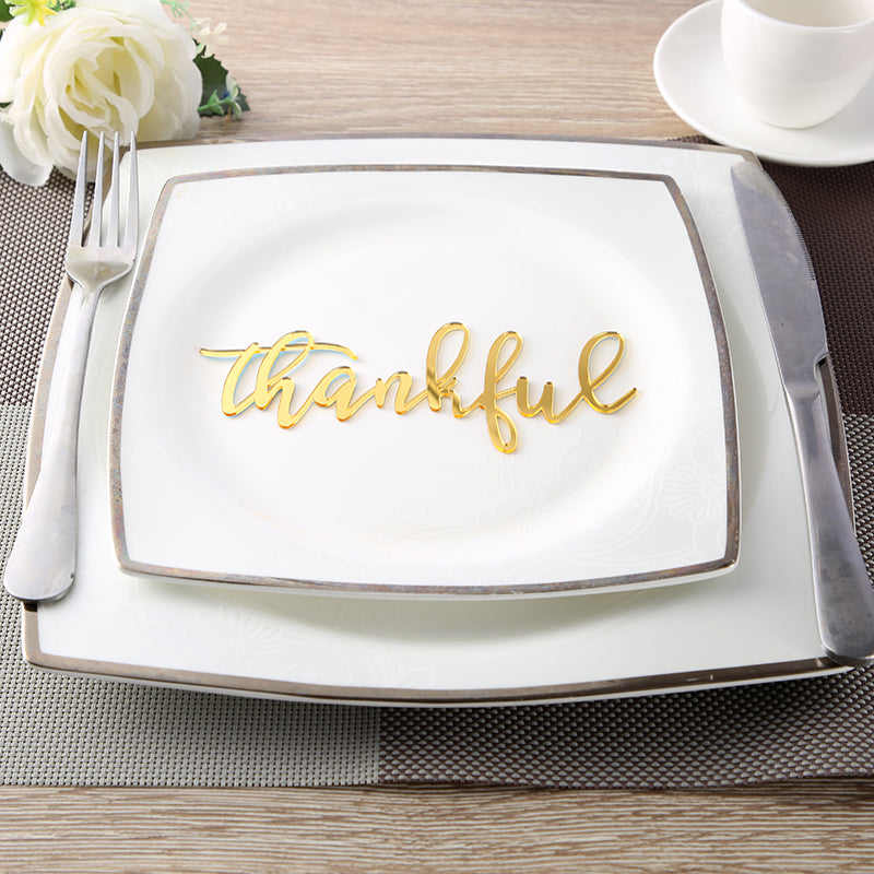 Thankful Place Cards,Thanksgiving Name Plates,Thankful Acrylic Sign