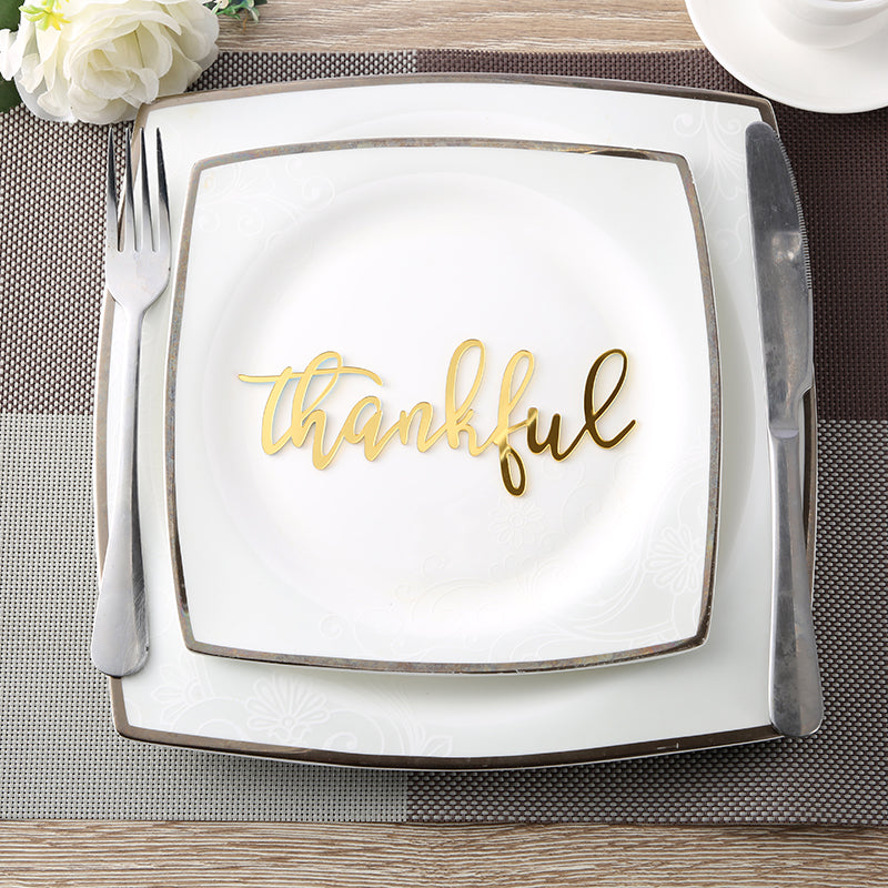 Thankful Place Cards,Thanksgiving Name Plates,Thankful Acrylic Sign