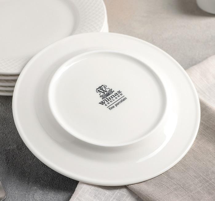 [A] Fine China Porcelain Dessert Plate 8" | 20 Cm Set Of 6 In Gift Box